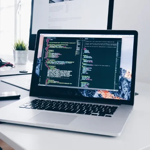 Laptop with a code editor open